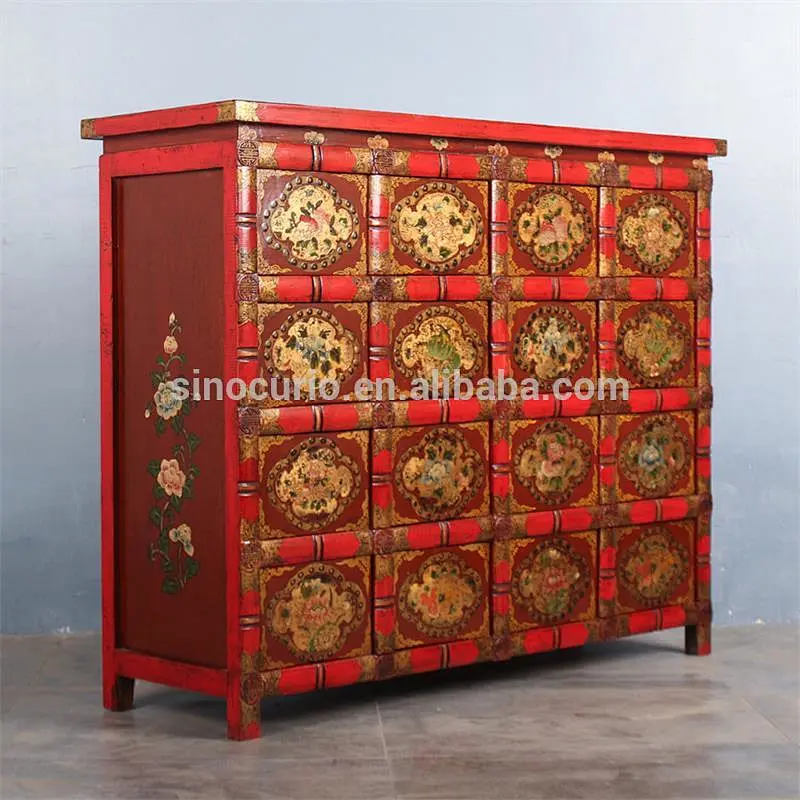 Chinese hand painted furniture antique furniture new tibetan furniture cabinet living room
