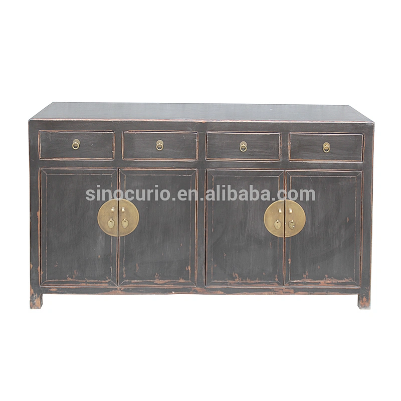 Chinese Antique Asian Distressed Recycle Wood Painted Furniture