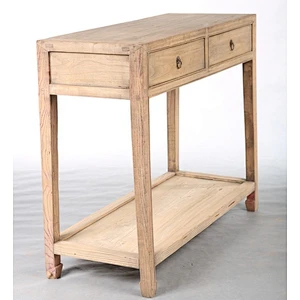 Double Table School Furniture Recycle Solid Wood Natural Desktop Table