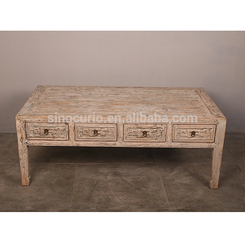 Antique furniture rustic carved coffee table shabby chic coffee table