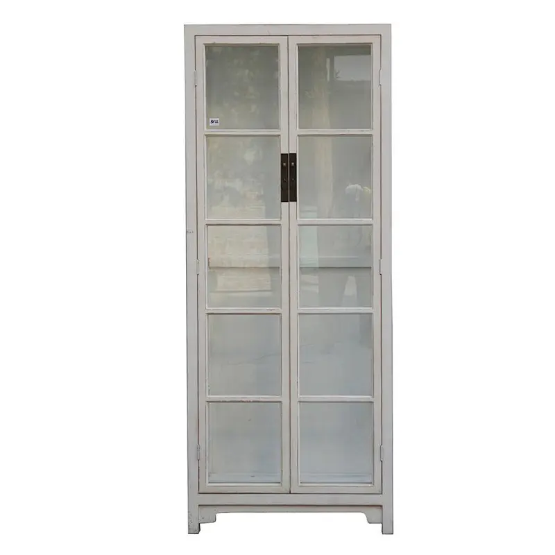 Chinese antique wood glass display cabinet