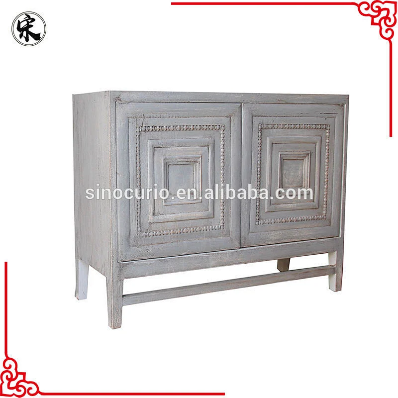 Chinese reproduction rustic cabinet- French style solid wood furniture