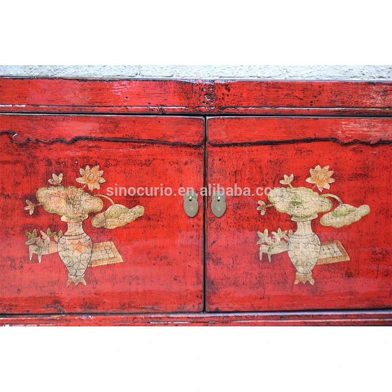 Antique Reproduction Chinese Hand Painting Furniture Mongolia cabinet