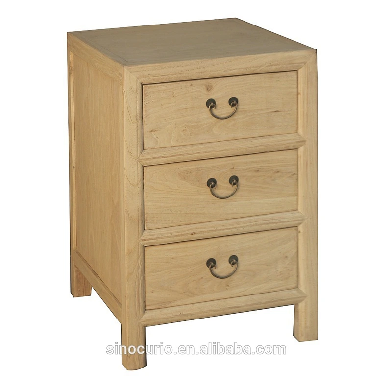 Antique Bedroom Furniture Solid Wood White Nightstand Table Bedside Cabinet