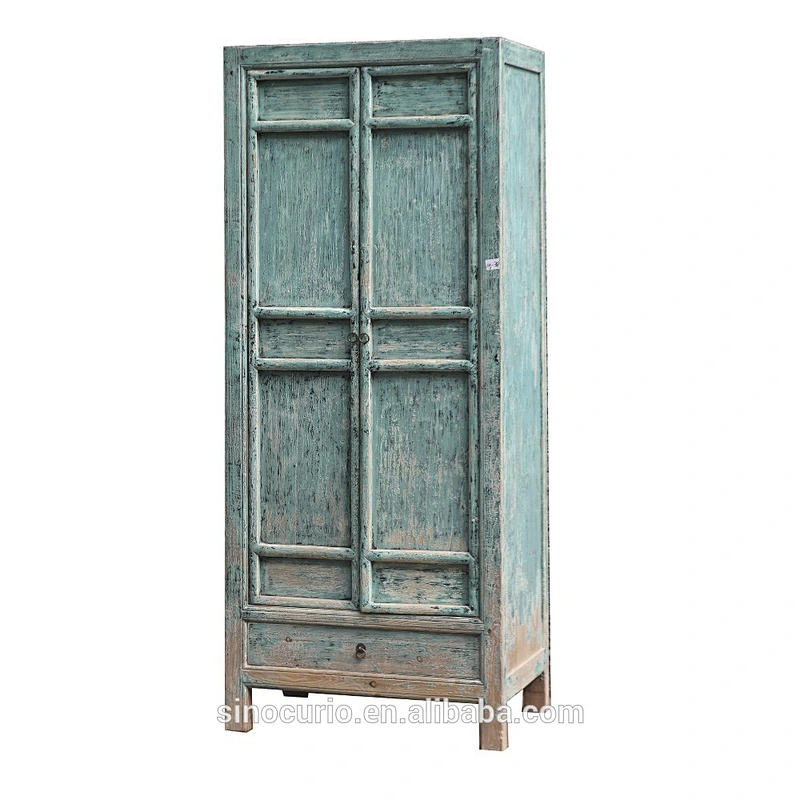 Chinese antique asian vintage furniture solid wooden rustic shabby chic cabinet wardrobe