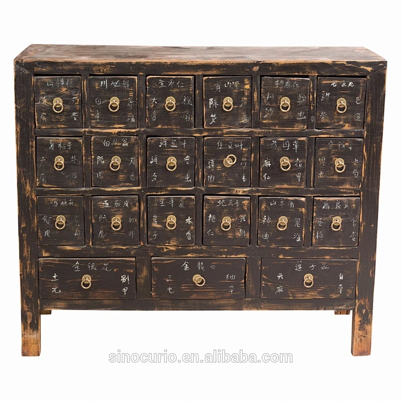 chinese antique solid wood apothecary medicine chest cabinet furniture