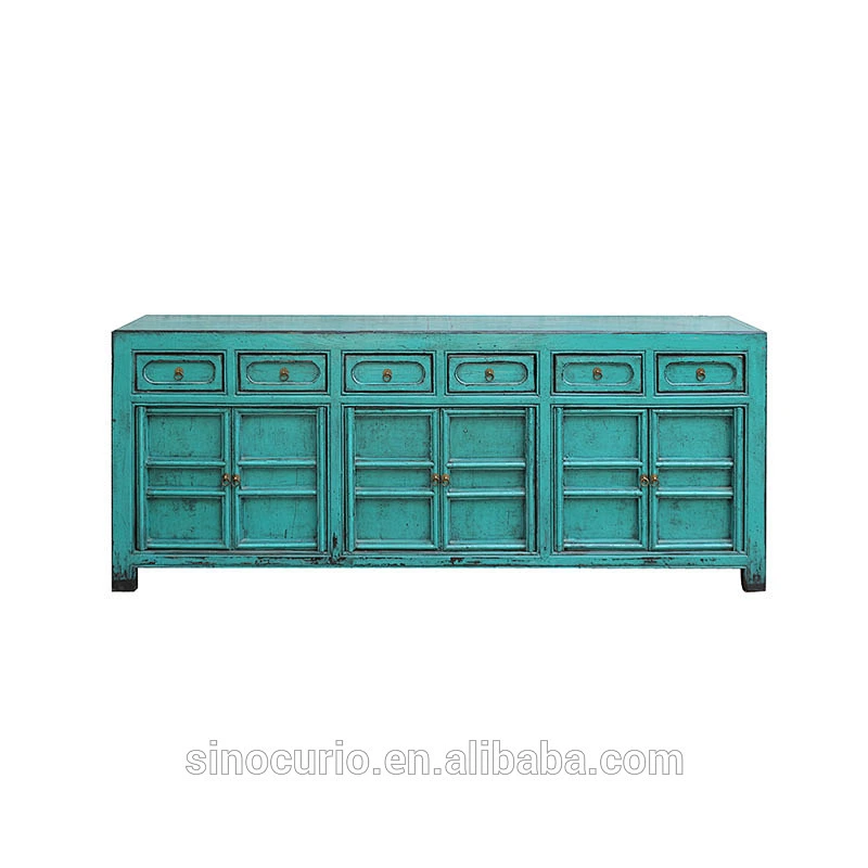 Vintage Reproduction Asian Chinese antique lacquered furniture solid wood buffet