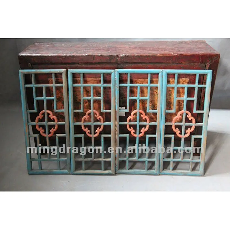 Chinese antique furniture pine wood Shanxi blue screen