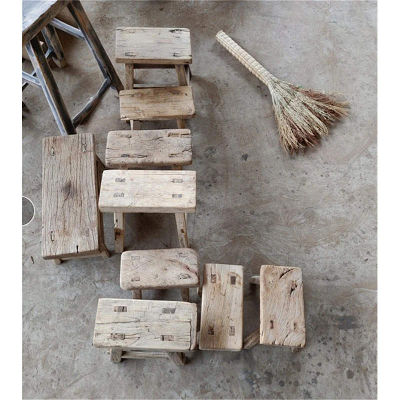 Antique rustic natural recycled workers stools for wholesale Shandong