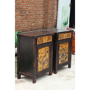Chinese antique reproduction cabinet oriental painted storage furniture