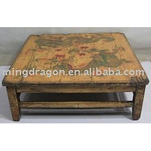Antique Chinese Beautiful old Dragon Painting low coffee table