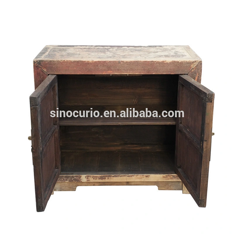 Chinese antique vintage wooden furniture antique ash style corner storage cabinet
