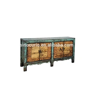 living room Chinese antique vintage furniture painted antique sideboard cabinet
