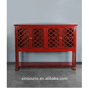Chinese antique reproduction furniture wholesale living room glossy lacquered showcase design