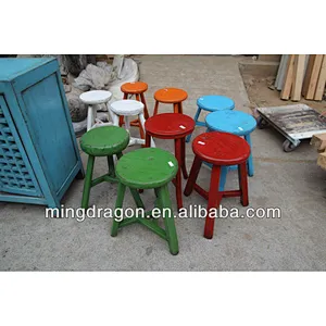Chinese antique nature wooden round garden stool
