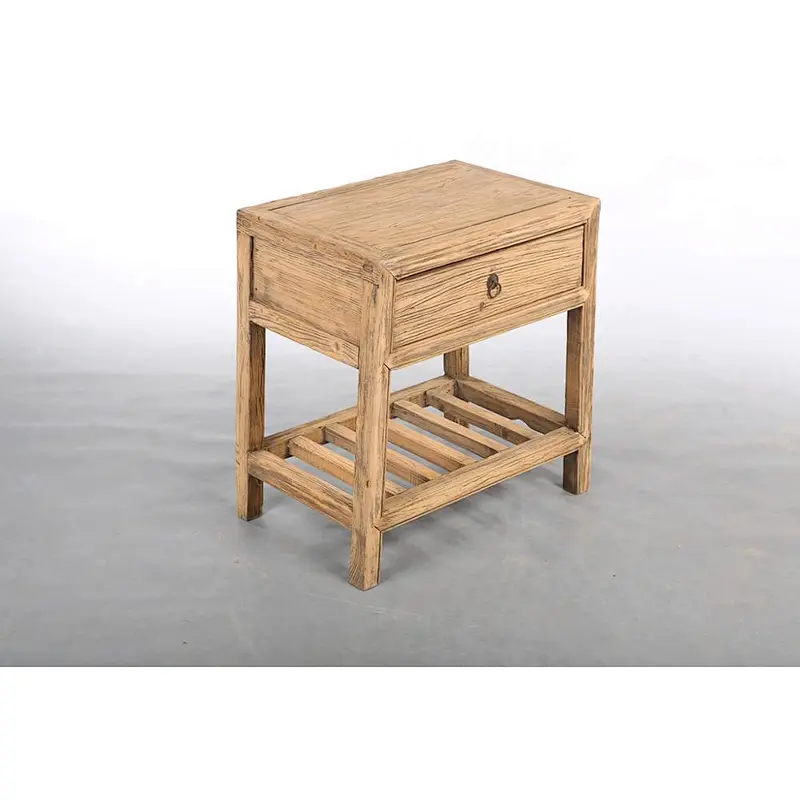 Antique Rustic Living Room Night Stand Solid Wood drawers Bedside Table