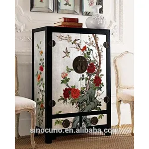 Chinese antique painted wooden wardrobe furniture LW6