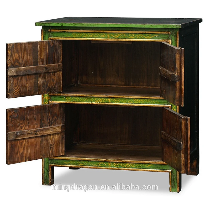 Chinese Antique Furniture Tibetan Painted Cabinet