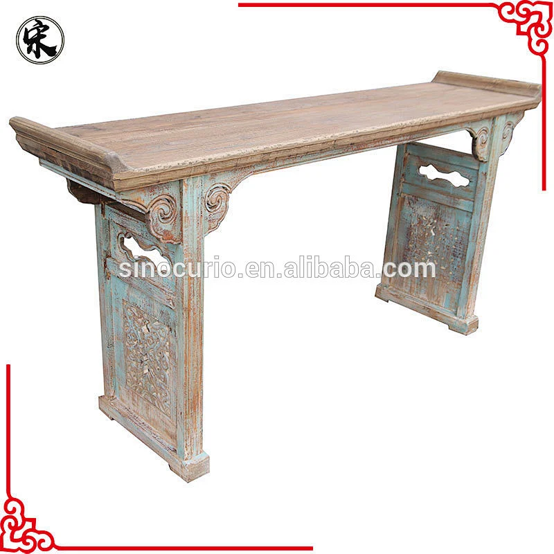 Chinese antique altar table reproduction hand carved console table rustic furniture