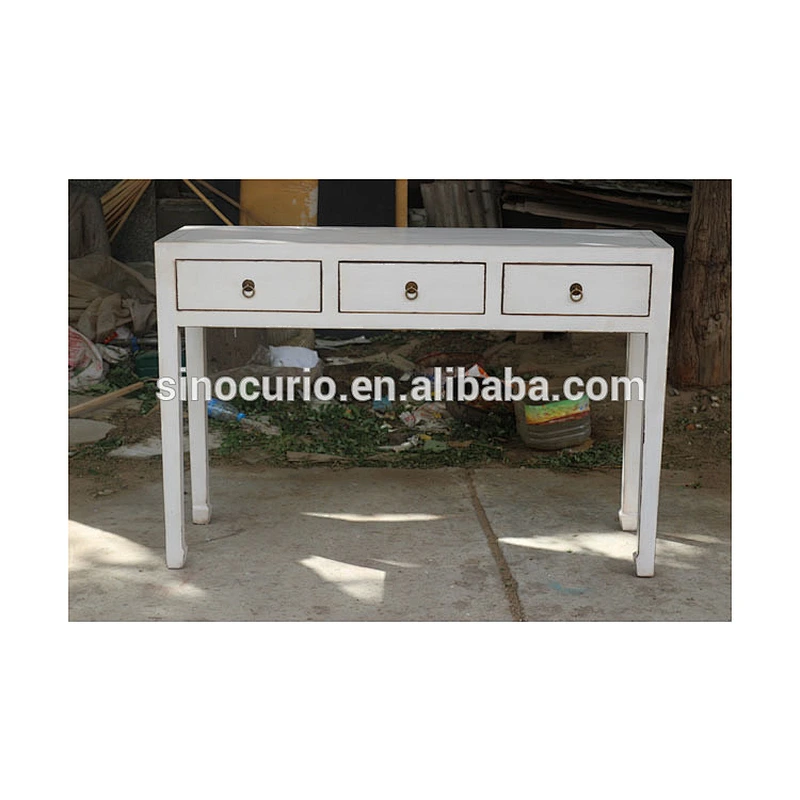 reproduction Chinese white lacquer office boss tables side tables