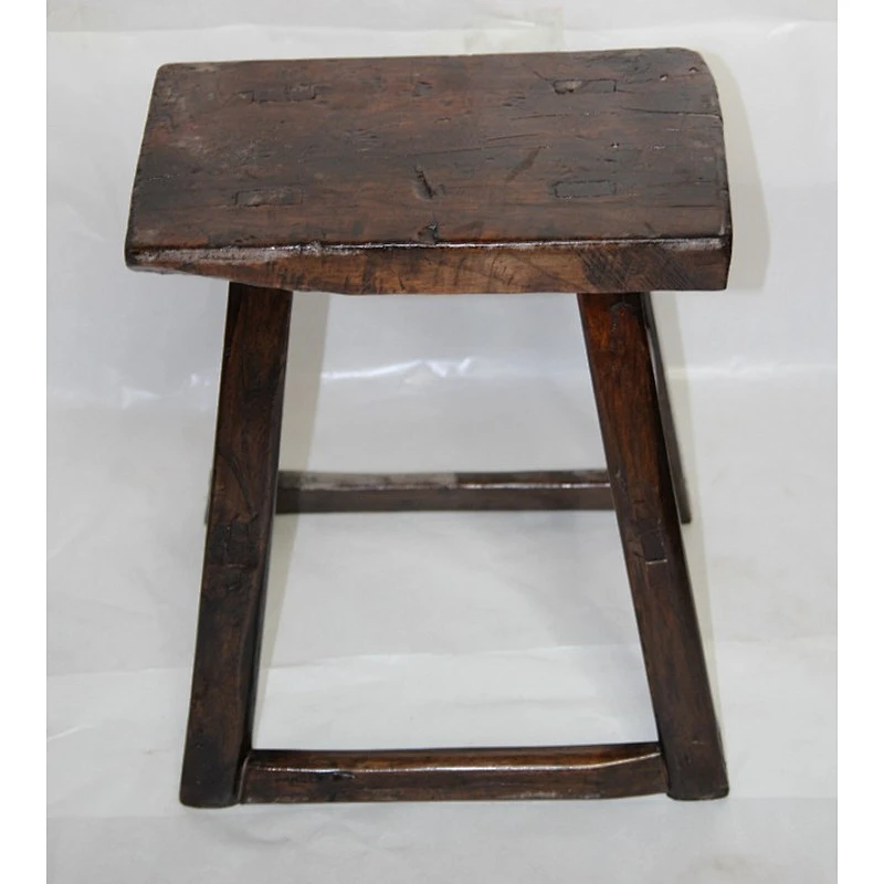 Chinese Style Environmental protection Elm wood antique brown stool