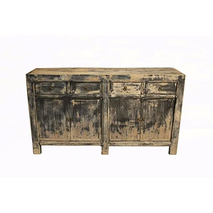 Four door four drawer shabby chic solid wood cabinet furniture