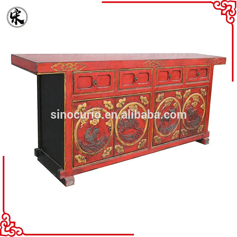 vintage reproduction carving sideboard buffet painted furniture wholesale