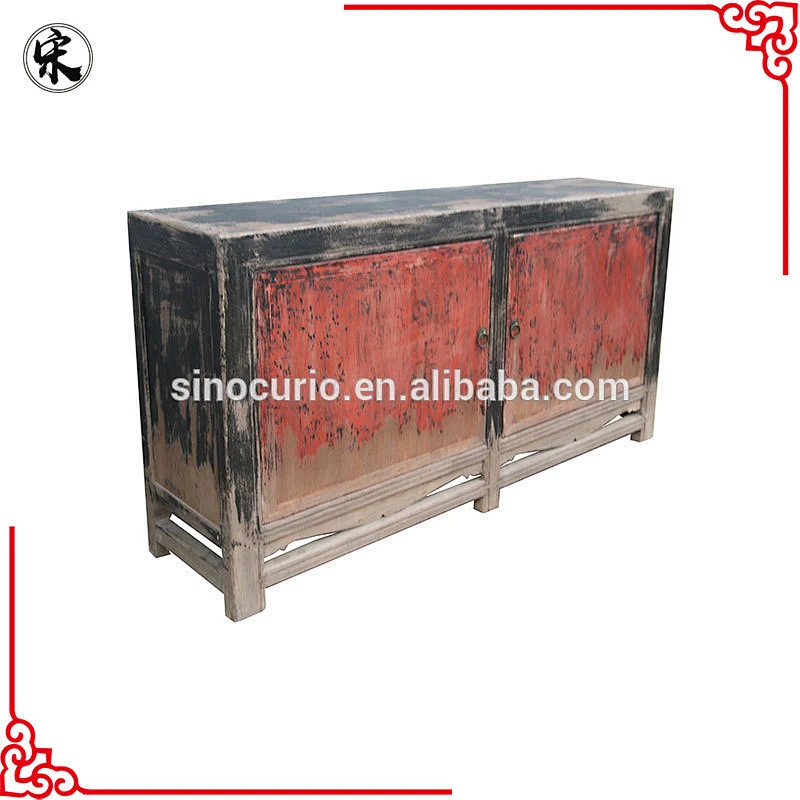 reproduction rustic recycled wood cabinet in Beijing Sinocurio Furniture stores