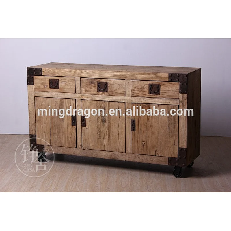 Chinese antique recycle wood book shelf industrial style furniture