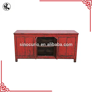 Antique Chinese Reproduction Buffet cabinet red sideboard
