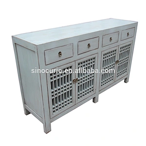 kitchen cabinet set solid wood wooden cupboard lattice wooden door