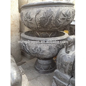 Antique Park decoration granite stone flower pot stand