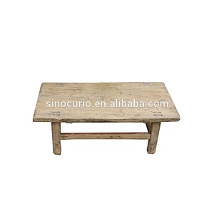 antique Chinese old elm wood natural color strong rustic coffee table tea table
