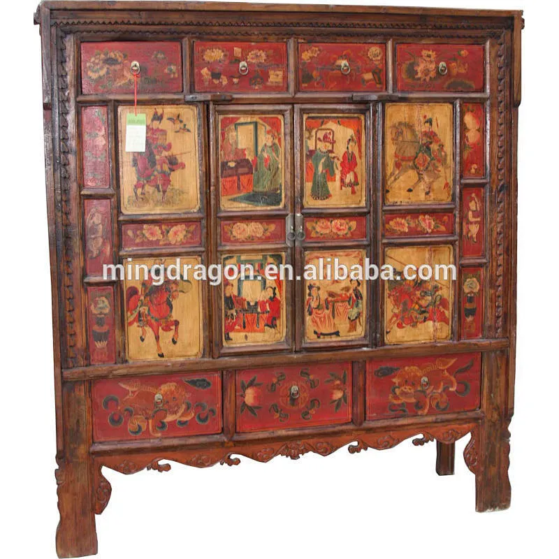 Chinese Antique Hand Painting ShanXi Big Cabinet