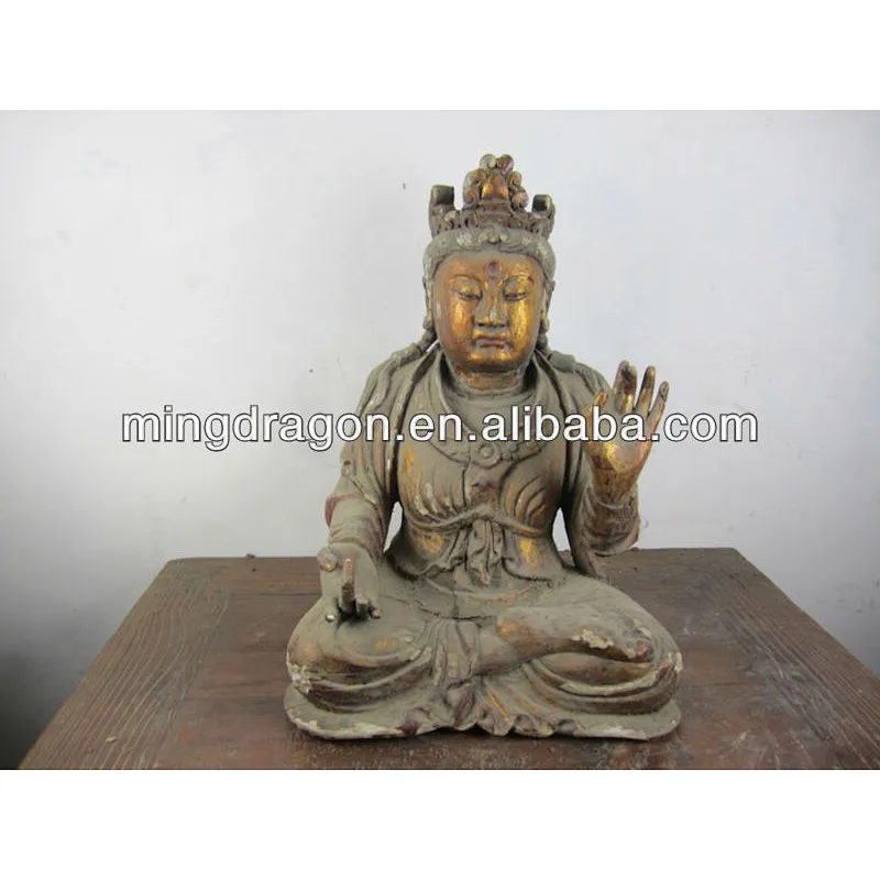 wooden buddha antique laughing buddha statue