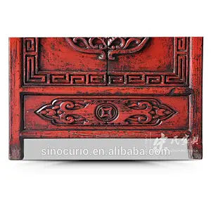 Chinese antique high glossy carved solid wood furniture