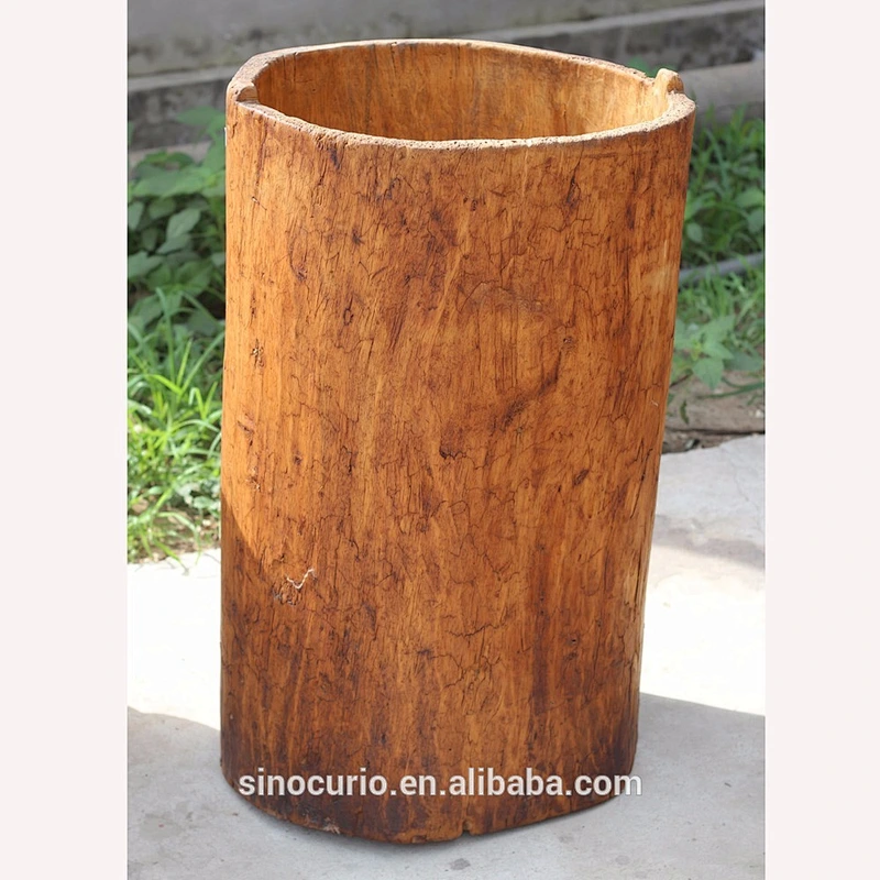 Chinese factory supply wholesale antique wooden bucket with handle
