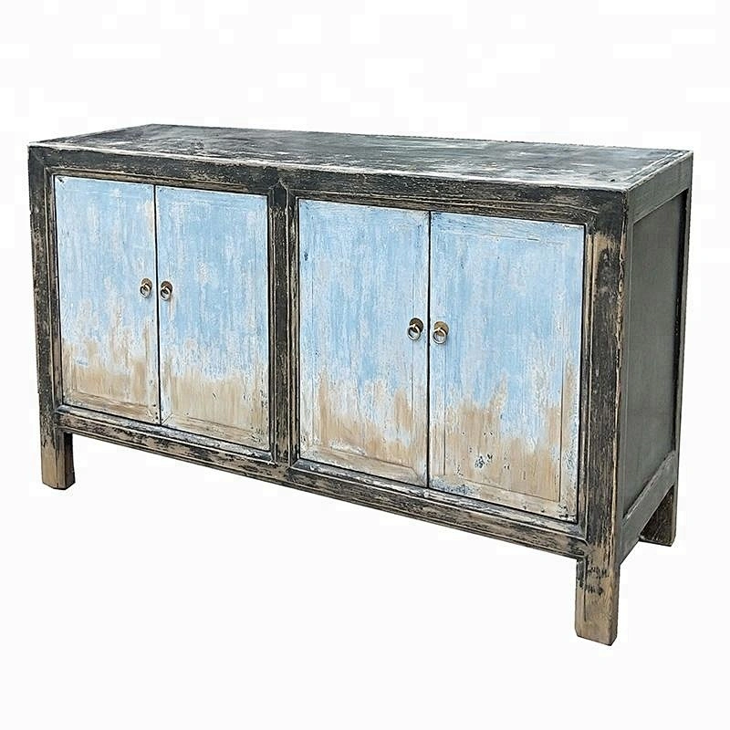 Recycle wood furniture antique distressed cabinet
