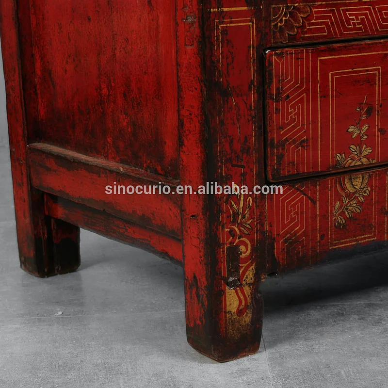 Antique Chinese furniture dinning room sideboard cabinet hand painted