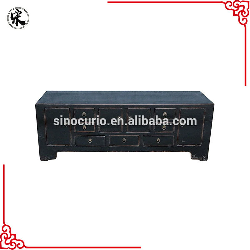 Modern Wooden Black Low Cabinet/ Tv Stand