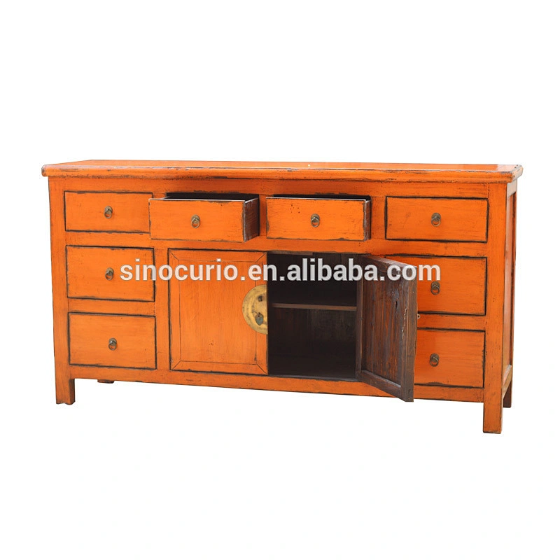 Chinese antique reproduction painted buffet cupboard sideboard furniture in Beijing