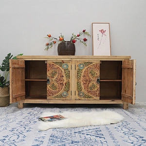 Solid wood antique chinese carved furniture wooden tv cabinet