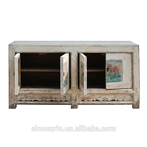 Chinese antique classic reproduction white-washed painted sideboard furniture table