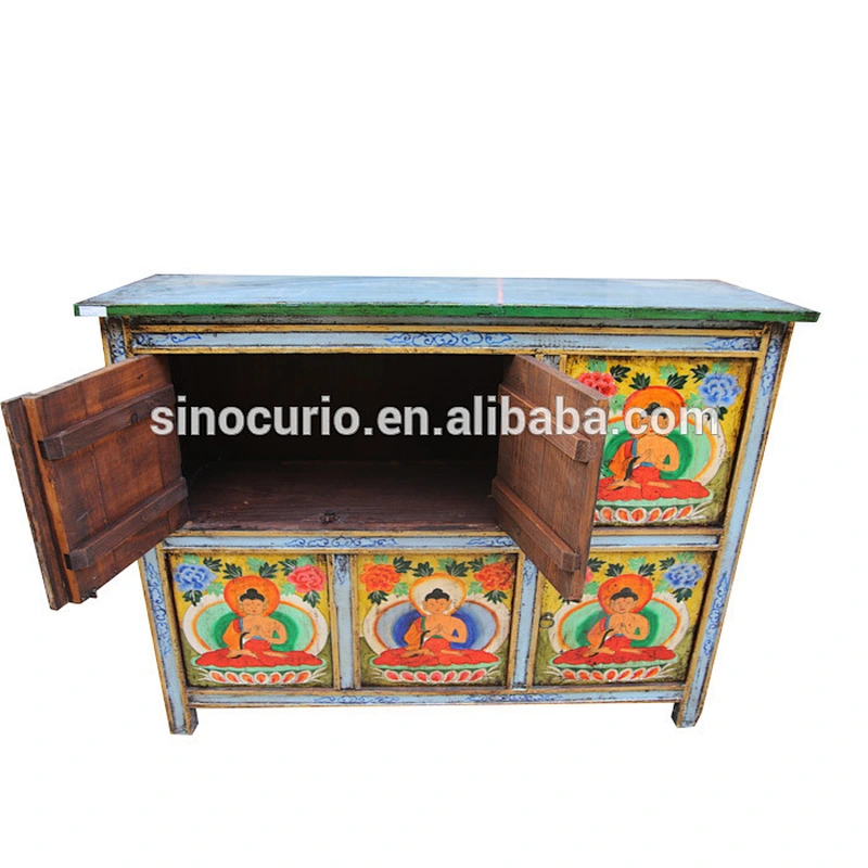 Tibetan antique reproduction hand-painted furniture China living room cabinet