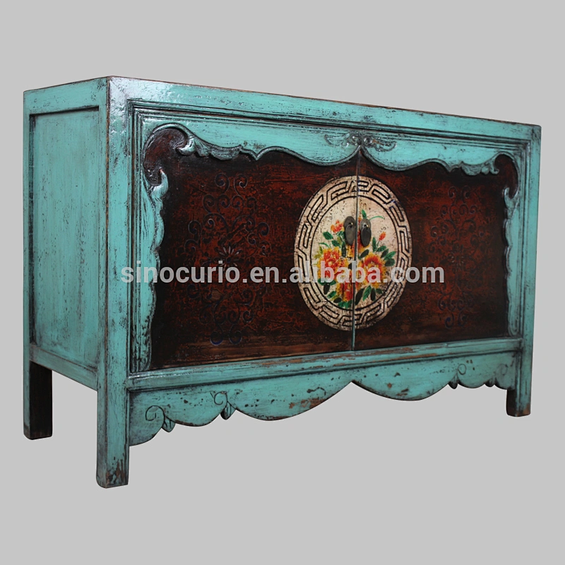 Chinese Antique furniture living room sideboard cabinet hand painting