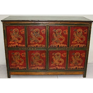 chinese antique painted Mongolian cabinet