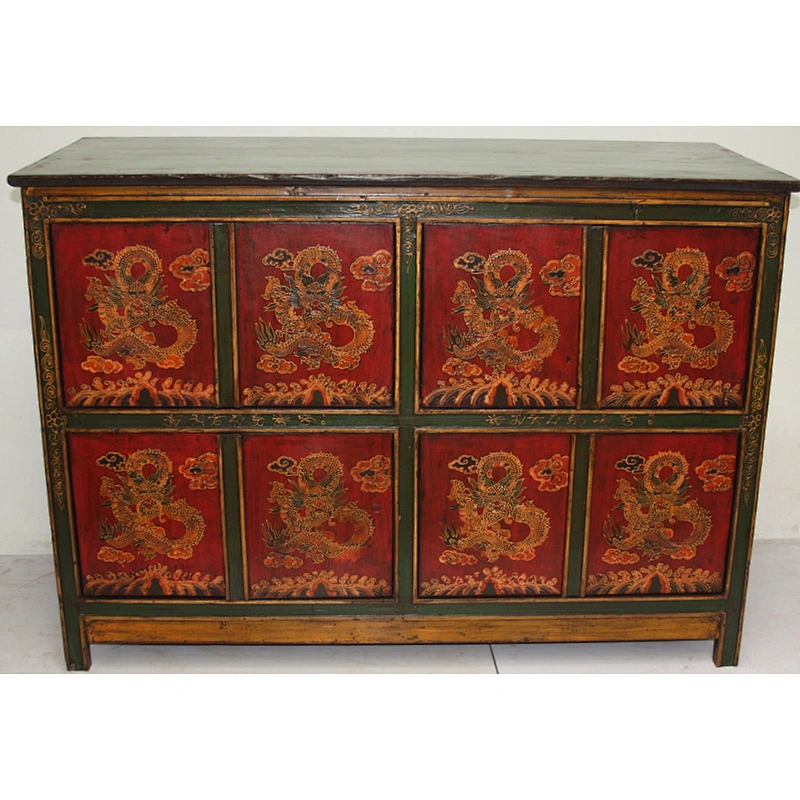 chinese antique painted Mongolian cabinet