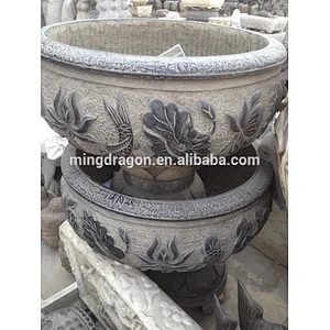 Antique Park decoration granite stone flower pot stand