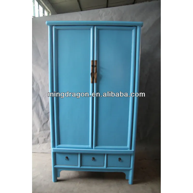 Chinese antique reproduction blue wardrobe