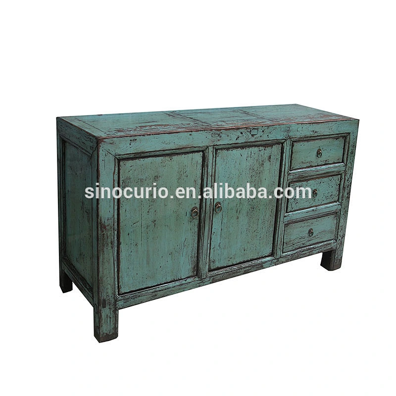 Oriental antique old lacquer furniture wood sideboard drawer storage cabinet